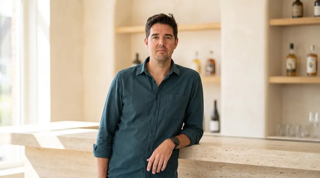 Ruben Maduro, founder of Sipflow, at the bar