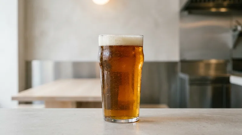 Nonic pint of amber beer