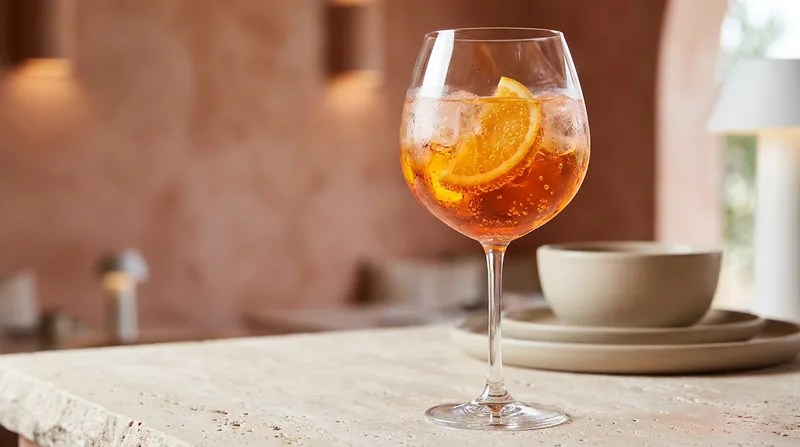 Aperol spritz with an orange slice