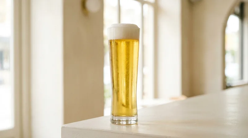 Glass of blond beer