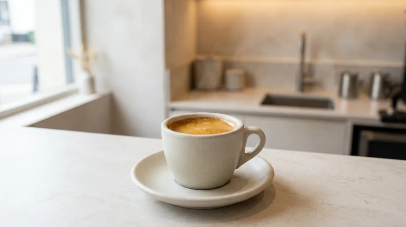 Shot of espresso in a cup