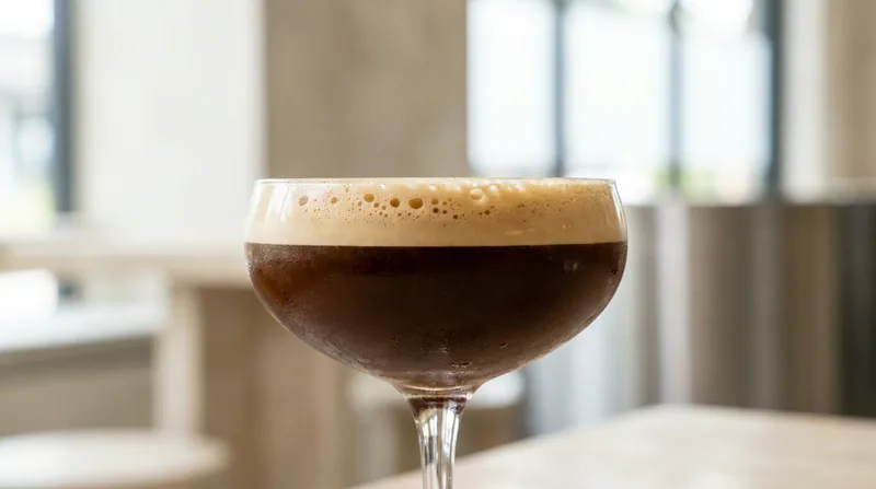 Espresso martini in a coupe