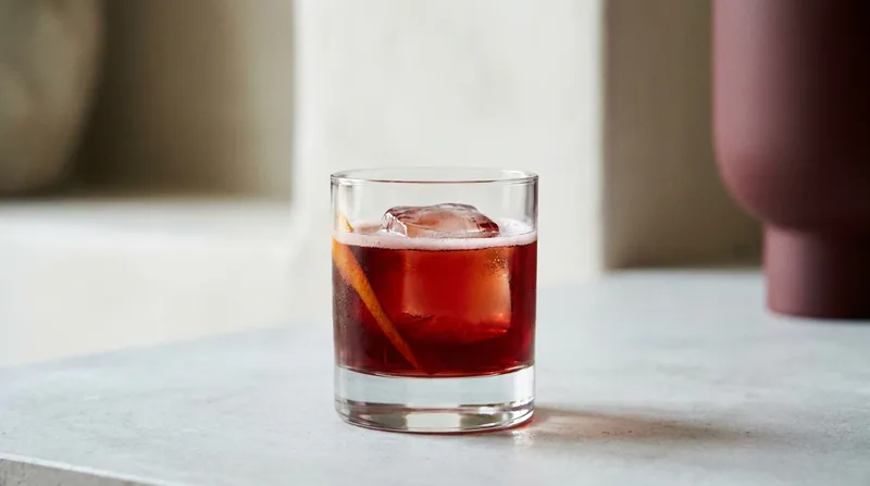 Negroni with orange peel