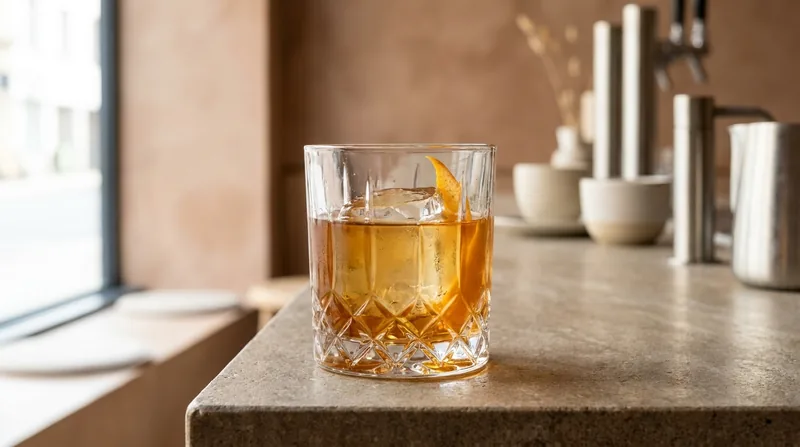 Old fashioned in a cut-crystal glass