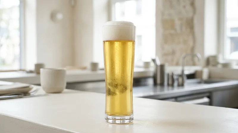 Glass of pilsner beer