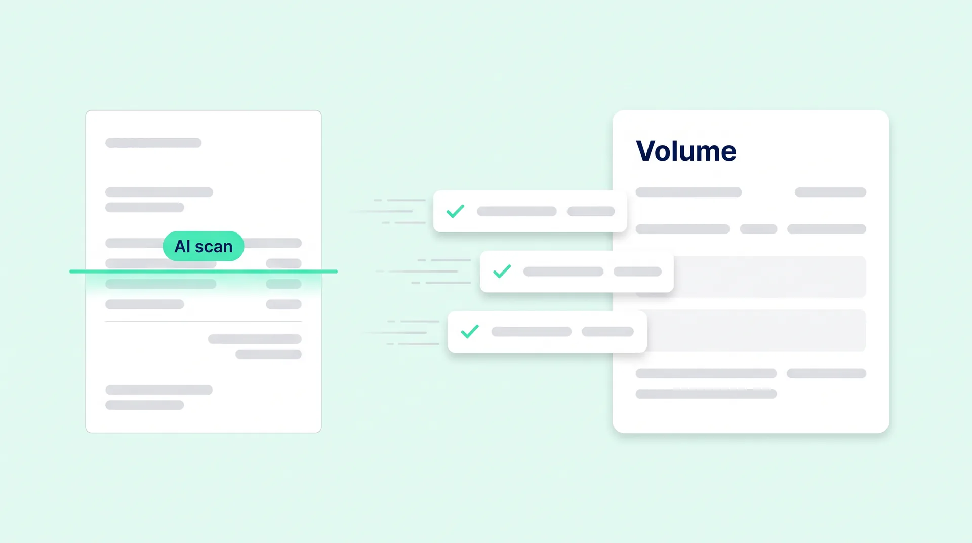 AI invoice scanner extracting purchase volumes from a supplier invoice