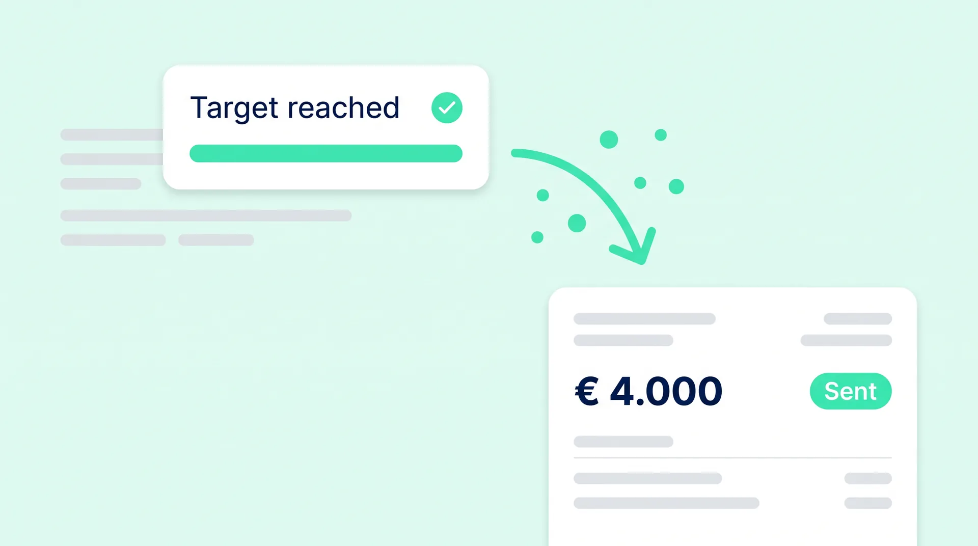 Invoice generated and sent automatically when the volume target is reached