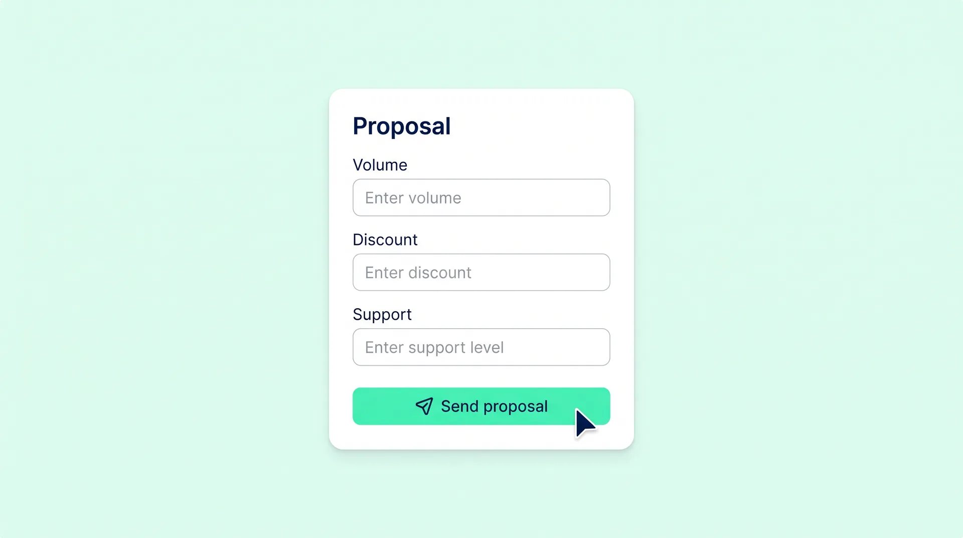 Beverage brand sending a proposal with volume, discount and support terms