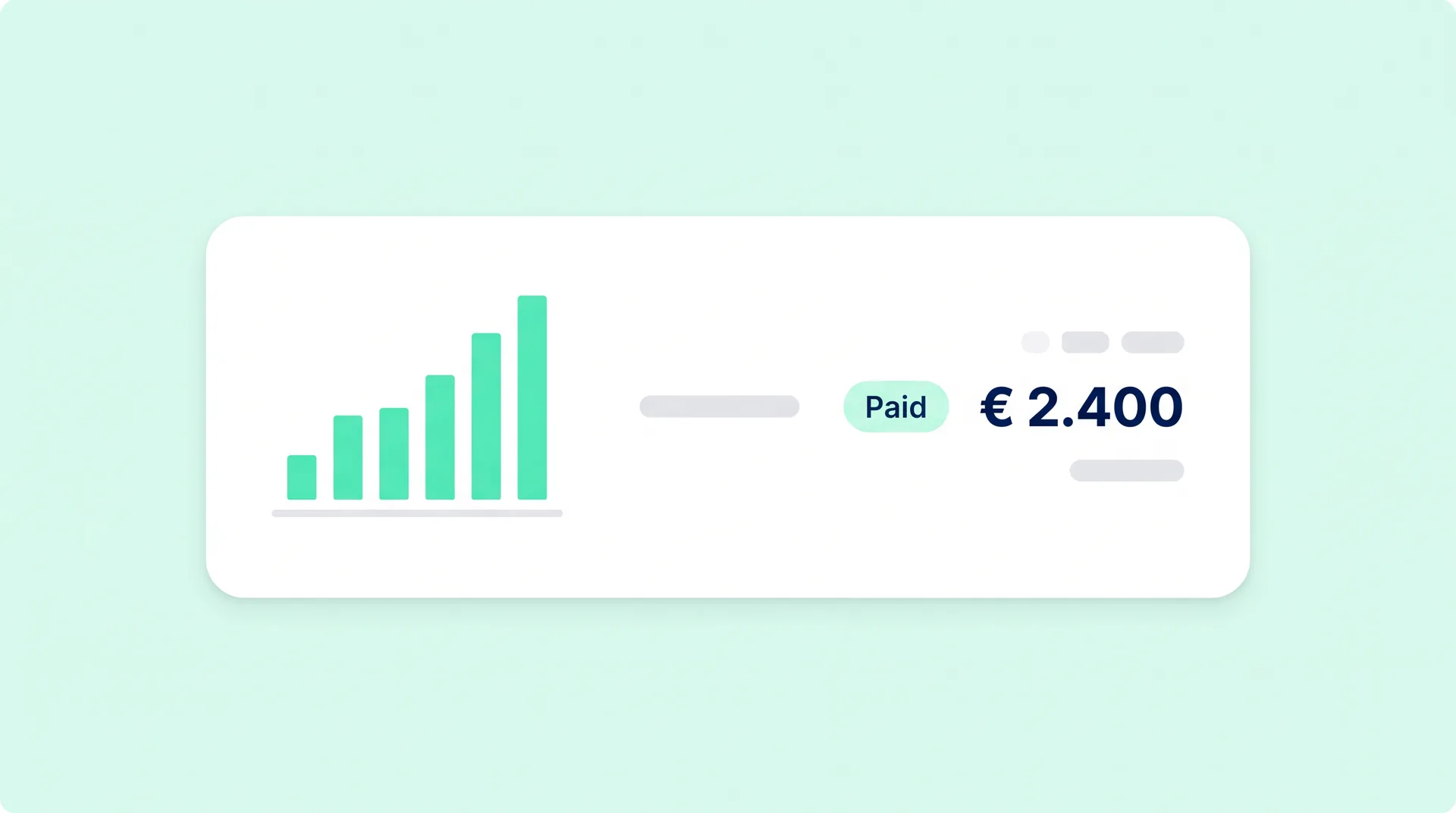 Sales volume bar chart and paid payment for a beverage brand