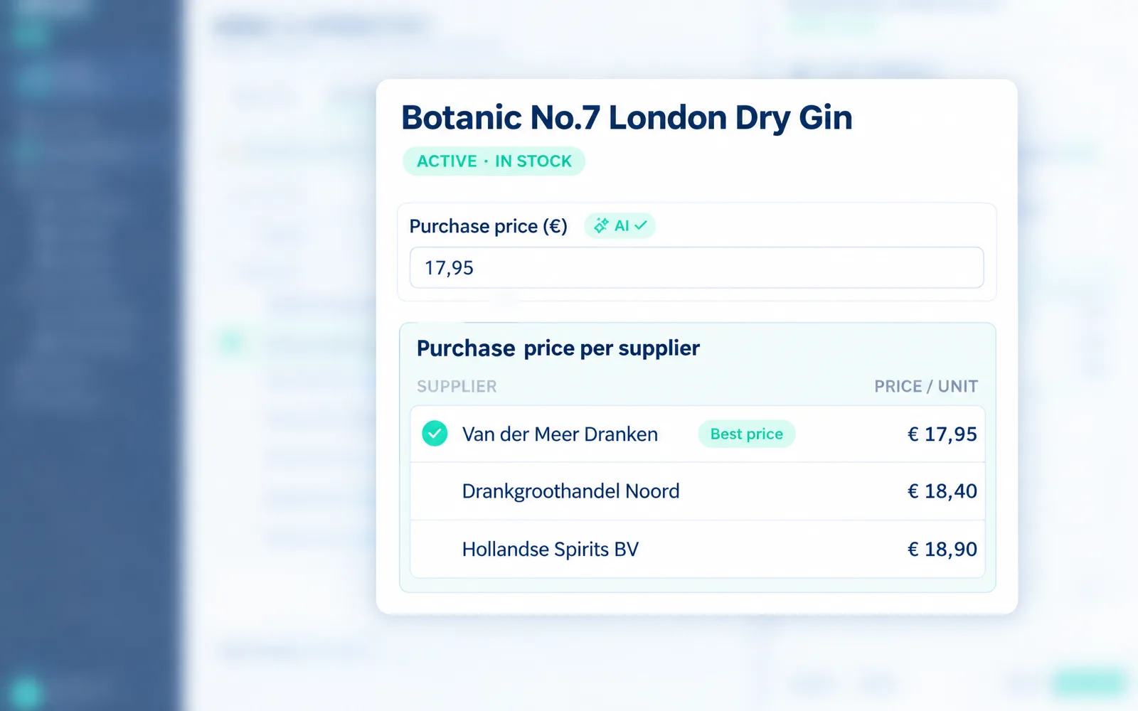 Beverage inventory management in Sipflow